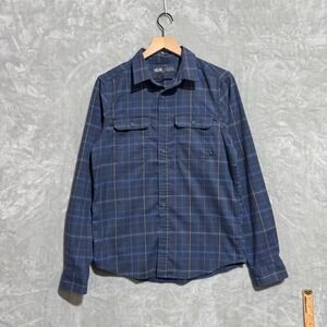 Mountain Hardwear Women's Shirt Petite Small Unisex Plaid Button Up Long Sleeve‎